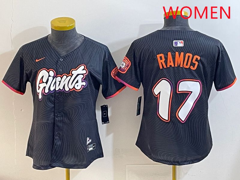 Women San Francisco Giants #17 Ramos Black Joint Name 2025 Nike MLB Jersey style 1